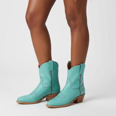 Tuhoomall Western Ankle Boots For Women, Low Heel 1.75 In, Embroidered Design, Casual Everyday Wear, All Seasons, Durable Rubber Sole