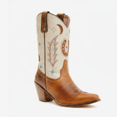 Tuhoomall Western Cowboy Boots for Women - Floral Embroidery, Chunky Heels, Stylish Casual Wear, All-Season Comfort Tuhoomall