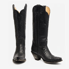 Tuhoomall Western Style Women's Boots, Fashionable Casual Mid-Calf Cowboy Boots, Solid Color with Stone Pattern, Comfortable Chunky Heel for All Seasons Tuhoomall