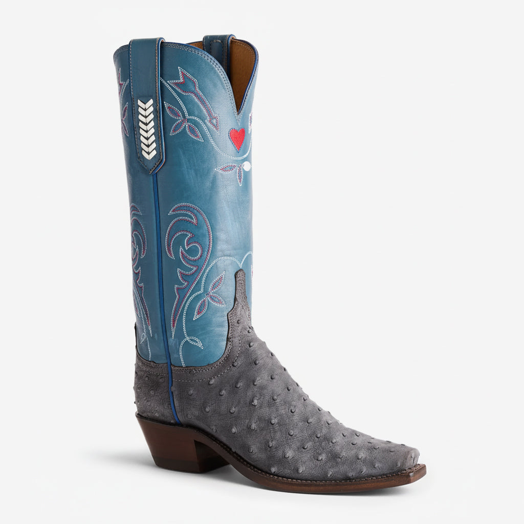 Tuhoomall Floral Embroidered Western Mid Calf Boots, Comfortable Slip-On Design, Stylish Chunky Heel for Travel and Outdoor Fashion Tuhoomall