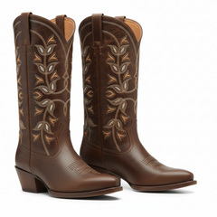 Tuhoomall Western Cowboy Boots for Women, Comfortable Ankle Booties with Embroidered Design, Perfect for Parties and Outdoor Fashion Tuhoomall