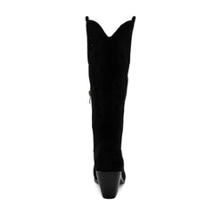 Tuhoomall Western Knee-High Boots For Women With Embroidery And Zipper, Chunky Heel For Travel, Outdoor, Fashion Casual, Party And Dance