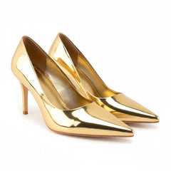 Tuhoomall Stylish High Heels for Parties and Dances, Gradient Design, Pointed Toe, 8cm Stiletto Heels, Slip-On, Rubber Sole, Synthetic Leather Lining