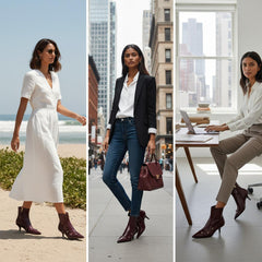 Tuhoomall Fashion Ankle Boots for Women, Comfortable Pointed Toe, Cat Heel with Hardware Buckles, Ideal for Parties and Daily Wear, Casual All-Season Style