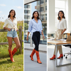 Tuhoomall Comfortable Western Boots with Sequins and Floral Design for Stylish Parties, Runway Shows, and Casual Outings - Knee-High Chunky Heel