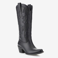 Tuhoomall Western Cowboy Boots for Women, Fashion Casual Mid-Calf Boots, Embroidered Design, Chunky Heel, Perfect for All Seasons