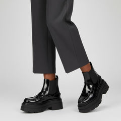 Tuhoomall Fashionable Women's Loafers Ankle Boots With 6cm Thick Sole For Everyday Use Stylish Waterproof Design In Solid Color