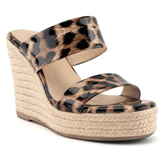 Tuhoomall Comfortable Platform Wedge Sandals for Women - 10.5cm Heel, Open-Toe Design, Fashionable Summer Style with PVC and Rubber Materials