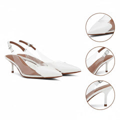 Tuhoomall High Heeled Sandals For Women, Fashion Pointed Toe Design, Mid Heel, Heart Pattern, Perfect For Stylish Outings, Comfortable Rubber Sole