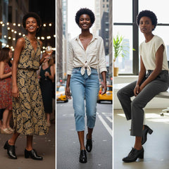 Tuhoomall Comfortable Vintage Style High Heel Dress Shoes for Office and Leisure Wear with Lace-Up Closure and Classic Round Toe Design