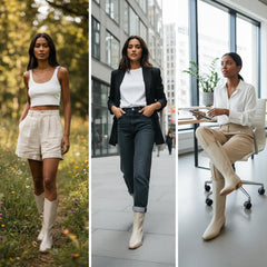 Tuhoomall Western Snip Toe Ankle Boots for Women, Classic All-Season Chunky Heel Rubber Sole, Easy Slip-On Design, Perfect for Casual and Office Wear