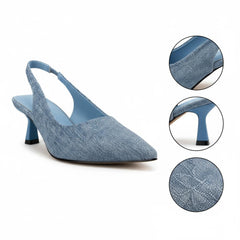 Tuhoomall Comfortable Kitten Heel Slip-On Shoes, Metallic Finish, Fashionable for Work and Travel, Made with Genuine Leather, Perfect for Spring and Summer