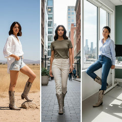 Tuhoomall Retro Studded Mid Calf Boots for Women, Pointed Toe Chunky Heel Slip-On Footwear, Stylish Casual Performance Design