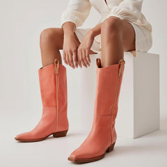 Tuhoomall Western Snip Toe Ankle Boots for Women, Classic All-Season Chunky Heel Rubber Sole, Easy Slip-On Design, Perfect for Casual and Office Wear