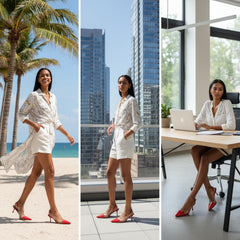 Tuhoomall High Heeled Sandals For Women, Fashion Pointed Toe Design, Mid Heel, Heart Pattern, Perfect For Stylish Outings, Comfortable Rubber Sole