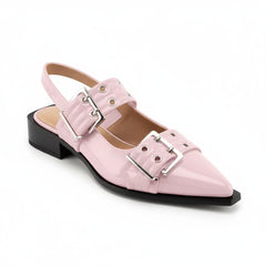 Tuhoomall Comfortable Low Heel Platform Shoes with Adjustable Metal Buckle for Casual and Office Use, Ideal for All-Season Wear