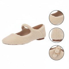 Tuhoomall Comfortable Flat Shoes For Women, Classic Office Style, Adjustable Buckle, Solid Color Design, Perfect For Spring And Summer