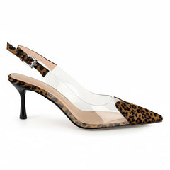 Tuhoomall High Heeled Sandals For Women, Fashion Pointed Toe Design, Mid Heel, Heart Pattern, Perfect For Stylish Outings, Comfortable Rubber Sole