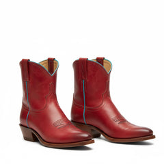 Tuhoomall Western Ankle Boots For Women, Low Heel 1.75 In, Embroidered Design, Casual Everyday Wear, All Seasons, Durable Rubber Sole