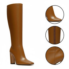 Tuhoomall Fashion Ankle Boots for Women, Comfortable Chunky Heel, Zipper Closure, Casual Daily Wear, Travel and Work Suitable, Classic Solid Color