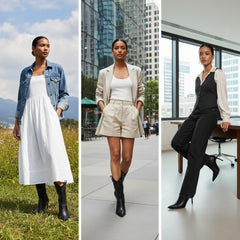 Tuhoomall Western Style Ankle Boots for Women, Thin High Heel 3.94in, Floral and Solid Pattern, Zipper Closure, Fashionable Casual Wear for All Seasons