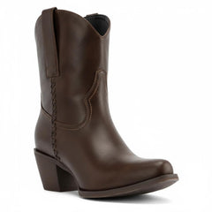 Tuhoomall Western Ankle Booties for Women, Slip-On Chunky Heels with Snip-Toe, Solid Color Design for Outdoor Fashion and Travel