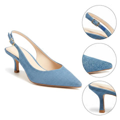 Tuhoomall High Heel Sandals for Women - Fashion Casual Pointed Toe With Mid Heel - Everyday Office Wear - Comfortable Rubber Sole