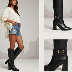 Tuhoomall Fashion Stiletto Ankle Boots for Women, Comfortable & Trendy with Zipper Closure, Ideal for Parties, Work & Casual Outings