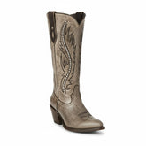 Tuhoomall Retro Studded Mid Calf Boots for Women, Pointed Toe Chunky Heel Slip-On Footwear, Stylish Casual Performance Design Tuhoomall