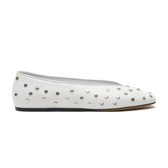 Tuhoomall Comfortable Almond Toe Flats with Studs for Fashion, Office, and Casual Outings - Durable Leather Upper and Easy Slip-On Design