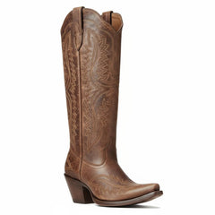 Tuhoomall Stylish Western Mid-Calf Boots for Women - Embroidered Vegan Leather, 2.76in Low Chunky Heel, Perfect for Year-Round Casual Wear