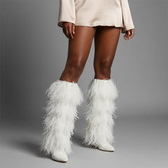 Tuhoomall Faux Suede Womens Fashion Booties With 4 Inch Heels, Zip Closure, Pointed Toe, Perfect For Parties And Performances