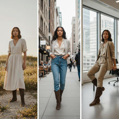 Tuhoomall Western Snip Toe Ankle Boots for Women, Classic All-Season Chunky Heel Rubber Sole, Easy Slip-On Design, Perfect for Casual and Office Wear