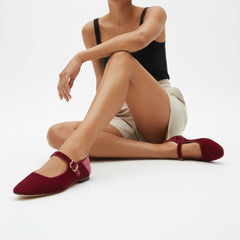 Tuhoomall Comfortable Flat Shoes For Women, Classic Office Style, Adjustable Buckle, Solid Color Design, Perfect For Spring And Summer