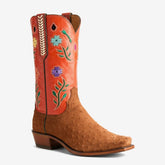 Tuhoomall Western Embroidered Mid-Calf Boots for Women, Chunky Heel Stylish Slip-On Casual Shoes Tuhoomall