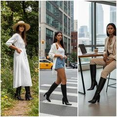 Tuhoomall Fashion Ankle Boots for Women, Comfortable Chunky Heel, Zipper Closure, Casual Daily Wear, Travel and Work Suitable, Classic Solid Color