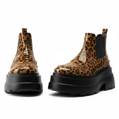 Tuhoomall Fashionable Women's Loafers Ankle Boots With 6cm Thick Sole For Everyday Use Stylish Waterproof Design In Solid Color