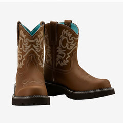 Tuhoomall Stylish Embroidered Low Heel Ankle Boots for Parties and Casual Wear