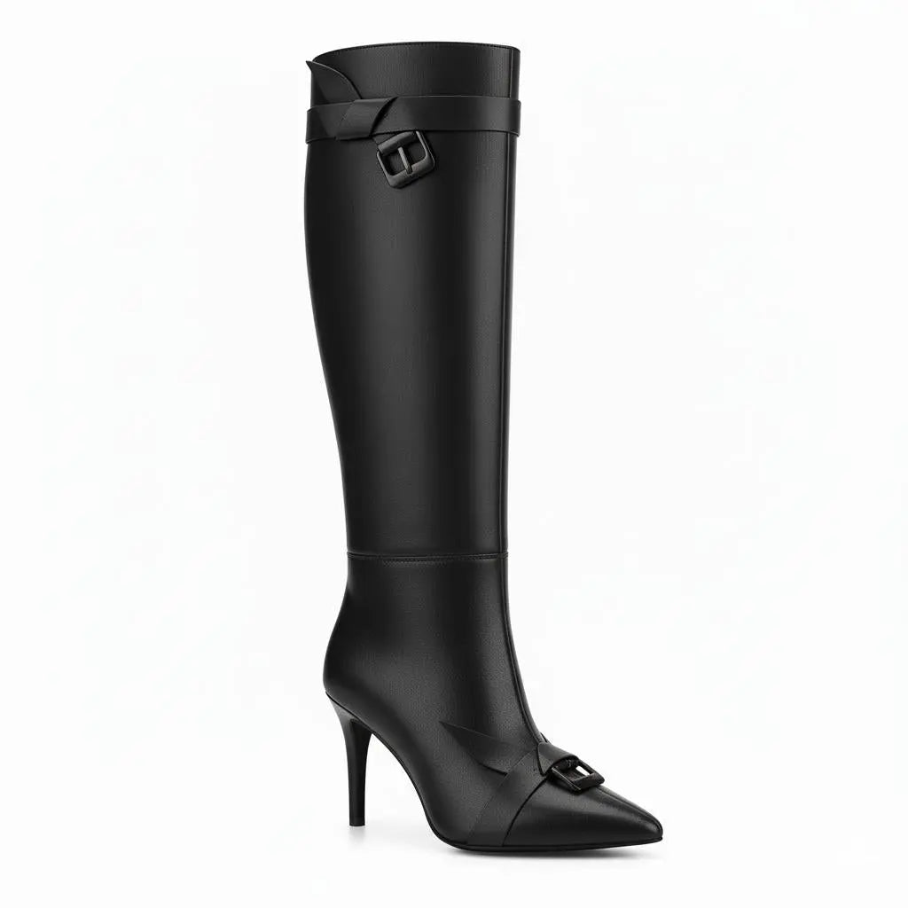 Tuhoomall Comfortable Knee-High Party Boots - Stylish Pointed Toe, Elegant High Stiletto Heel - Perfect for Casual Spring, Autumn, Winter Wear Tuhoomall