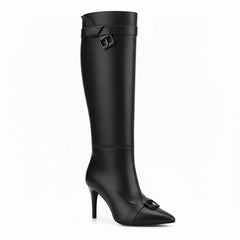 Tuhoomall Comfortable Knee-High Party Boots - Stylish Pointed Toe, Elegant High Stiletto Heel - Perfect for Casual Spring, Autumn, Winter Wear Tuhoomall