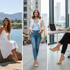 Tuhoomall Stylish High Heels for Parties and Dances, Gradient Design, Pointed Toe, 8cm Stiletto Heels, Slip-On, Rubber Sole, Synthetic Leather Lining