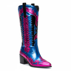 Tuhoomall Western Ankle Boots for Women, Comfortable Casual Style with Rhinestone Details, Perfect for Parties and Everyday Wear