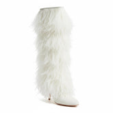 Tuhoomall Faux Suede Womens Fashion Booties With 4 Inch Heels, Zip Closure, Pointed Toe, Perfect For Parties And Performances Tuhoomall