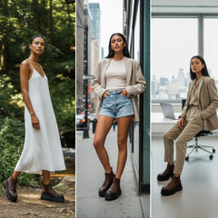 Tuhoomall Fashionable Women's Loafers Ankle Boots With 6cm Thick Sole For Everyday Use Stylish Waterproof Design In Solid Color