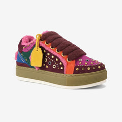 Tuhoomall Comfortable Flat Shoes For Women - Stylish Geometric Patterns, Perfect For Travel And Outdoor Activities, Featuring Removable Straps And Decorative Studs Tuhoomall