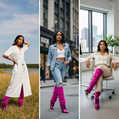 Tuhoomall Faux Suede Womens Fashion Booties With 4 Inch Heels, Zip Closure, Pointed Toe, Perfect For Parties And Performances