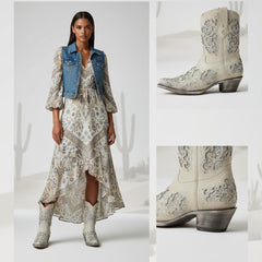 Tuhoomall Colorful Plaid Short Ankle Boots for Women, Chunky 5cm Heel, Slip-On Design, Stylish Sparkling Embellishments, All-Season Comfort