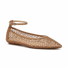 Tuhoomall Woven Flat Sandals for Women - Stylish Pointed Toe Design with Adjustable Buckle for Parties and Performances