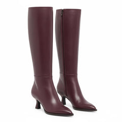 Tuhoomall Fashion Women's Mid-Heel Fashion Boots, Comfortable Pointed Toe Zipper Booties for Professional and Casual Wear, Classic Solid Color Design