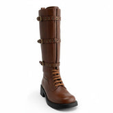 Tuhoomall Retro Comfortable Chunky Ankle Boots with Metal Buckles, Casual Vintage Style for All Seasons Tuhoomall